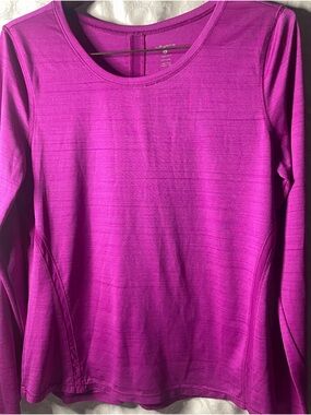 Layers Long Sleeve Crewneck Tee - Magenta Size-Large